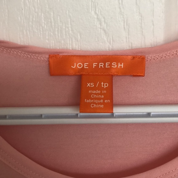 Joe Fresh pink t-shirt with sheer bottom half - Picture 2 of 4